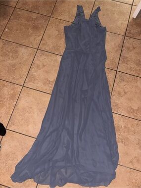 BCBG Sleeveless Maxi Dress in Slate Blue-Grey